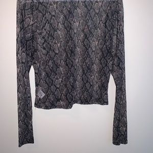 Snake Print Mesh Top